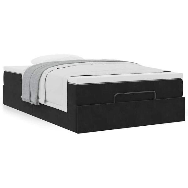 vidaXL Lit ottoman avec matelas noir 120x190 cm velours