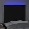 vidaXL Tête de lit à LED Noir 80x5x118/128 cm Tissu