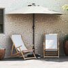 vidaXL Parasol de jardin Sable 294 x 150 x 224 cm Polyester et Acier