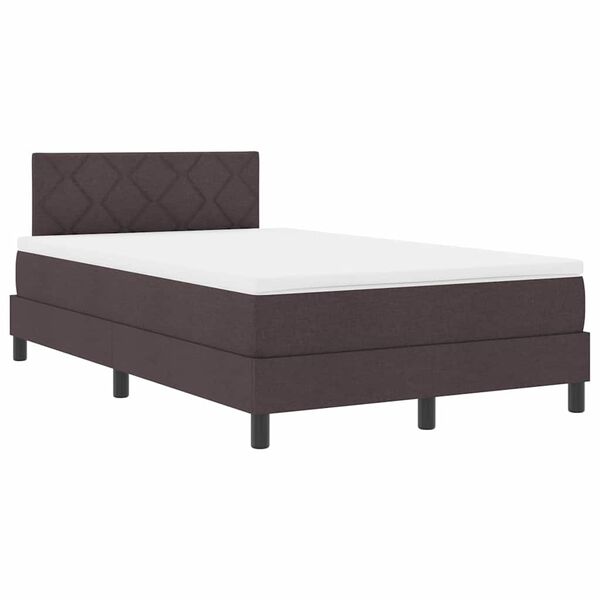 vidaXL Lit &agrave; ressorts avec matelas Marron fonc&eacute; 120 x 200 cm tissu