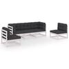 vidaXL Salon de jardin 5 pcs avec coussins Bois de pin massif