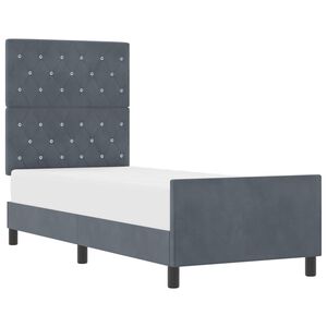 vidaXL Lit &agrave; ressorts avec t&ecirc;te de lit Gris fonc&eacute; 80 x 200 cm Velours