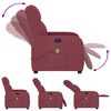 vidaXL Fauteuil de massage inclinable Rouge bordeaux Tissu