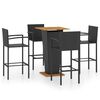 vidaXL Ensemble de bar de jardin 5 pcs Noir