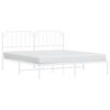vidaXL Cadre de lit m&eacute;tal sans matelas et t&ecirc;te de lit blanc 183x213 cm