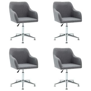 vidaXL Chaises pivotantes &agrave; manger lot de 4 gris clair tissu