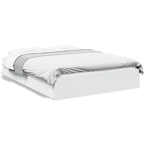 vidaXL Cadre de lit avec tiroirs sans matelas blanc 120x190 cm