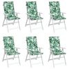 vidaXL Coussins de chaise &agrave; dossier haut lot de 6 mod&egrave;le de feuille