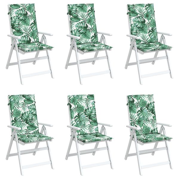 vidaXL Coussins de chaise &agrave; dossier haut lot de 6 mod&egrave;le de feuille