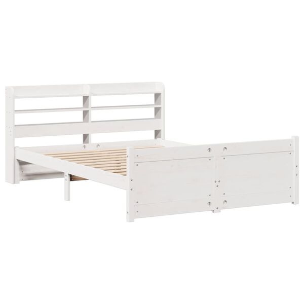 vidaXL Cadre de lit avec t&ecirc;te de lit sans matelas blanc 140x190 cm