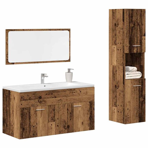 vidaXL Ensemble de meubles salle de bain 3 pcs bois d'ingénierie