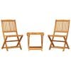vidaXL Ensemble &agrave; manger de jardin pliable 3 pcs bois d'acacia massif