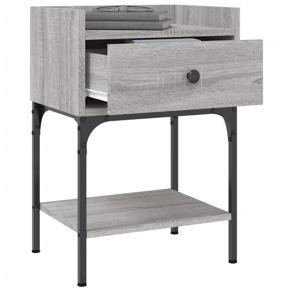 vidaXL Table de chevet sonoma gris 40,5x31x60 cm bois d'ing&eacute;nierie