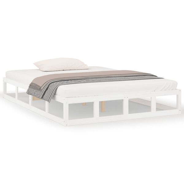 vidaXL Cadre de lit sans matelas blanc 120x200 cm bois massif