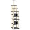 vidaXL Arbre &agrave; chat avec griffoirs en sisal Gris fonc&eacute; 216 cm