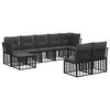 vidaXL Ensemble de canap&eacute;s d'ext&eacute;rieur 9 pcs Noir et Gris fonc&eacute;