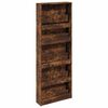 vidaXL Armoire &agrave; chaussures miroir 5 niveaux ch&ecirc;ne fum&eacute; 63x17x169,5 cm