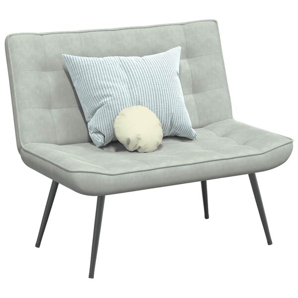 vidaXL Banc gris clair 110x74x84 cm velours