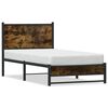 vidaXL Cadre de lit en m&eacute;tal sans matelas ch&ecirc;ne fum&eacute; 100x200 cm