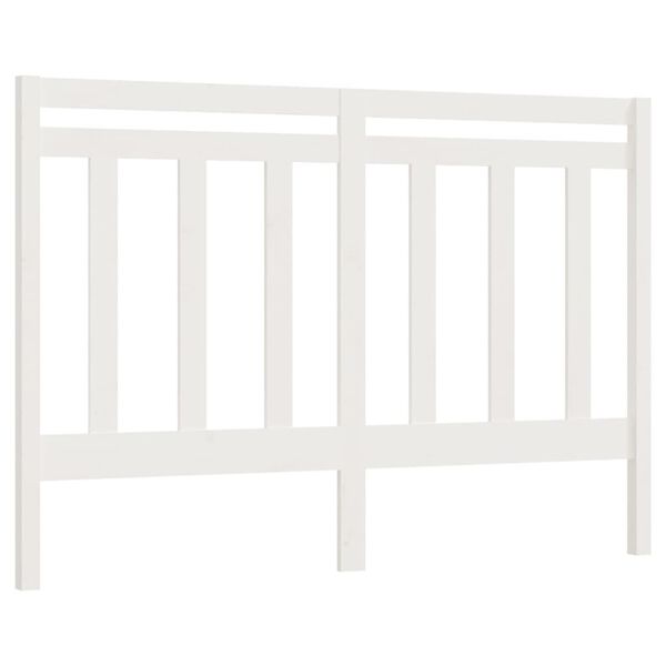 vidaXL T&ecirc;te de lit Blanc 156x4x100 cm Bois massif de pin