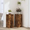 vidaXL Supports pour plantes 2 pcs ch&ecirc;ne fum&eacute; bois d'ing&eacute;nierie