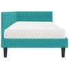 vidaXL Cadre de lit d'angle avec matelas Turquoise 90 x 190 cm Velours