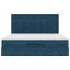 VidaXL Cadre de lit ottoman avec matelas bleu fonc&eacute; 180x200 cm velours