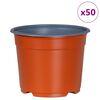 vidaXL Pot &agrave; fleurs 50 pcs Terre cuite &Oslash; 15 x 12,5 cm Plastique