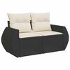 vidaXL Salon de jardin 5 pcs avec coussins noir r&eacute;sine tress&eacute;e acacia