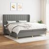 vidaXL Sommier &agrave; lattes de lit avec matelas Gris fonc&eacute; 200x200cm Tissu