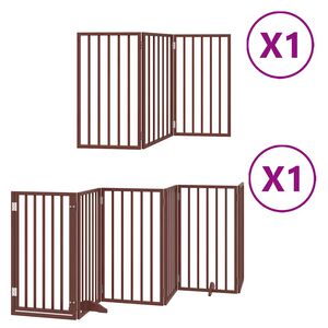 vidaXL Barri&egrave;re pour chien porte pliable 9 panneaux bois de peuplier