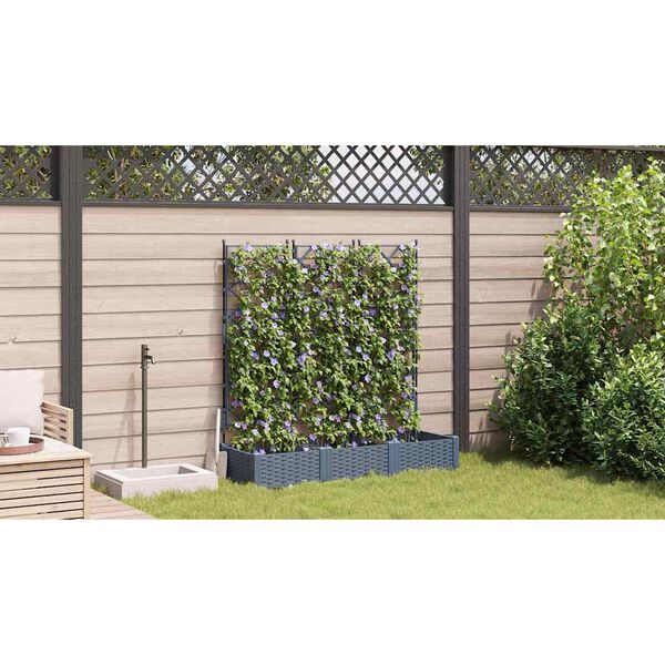 vidaXL Cache-pot de jardin 3 pcs Gris Clair 120 x 40 x 125,5 cm Acier
