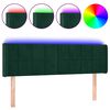 vidaXL T&ecirc;te de lit &agrave; LED Vert fonc&eacute; 147x16x78/88 cm Velours