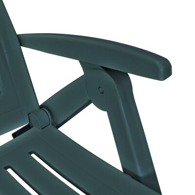 vidaXL Chaise longue avec repose-pied Plastique Vert
