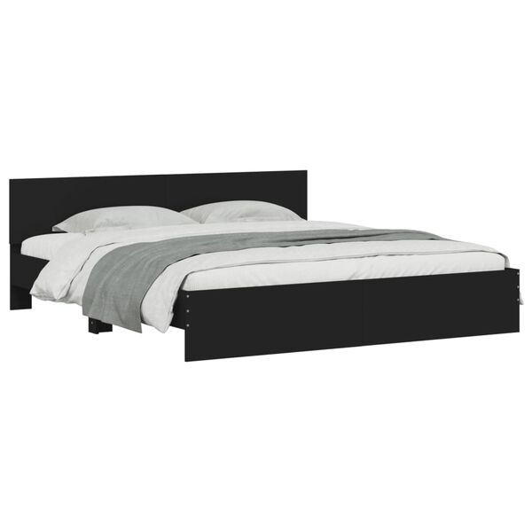 vidaXL Cadre de lit avec LED sans matelas noir 200x200 cm