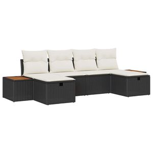 vidaXL Ensemble de canap&eacute; de jardin 6 pcs Noir 55 x 62 x 69 cm