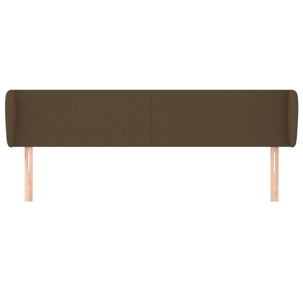vidaXL T&ecirc;te de lit avec oreilles Marron fonc&eacute; 163x23x78/88 cm Tissu