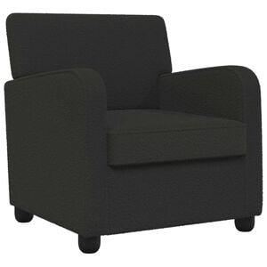 vidaXL Fauteuil Noir Fausse laine d'agneau