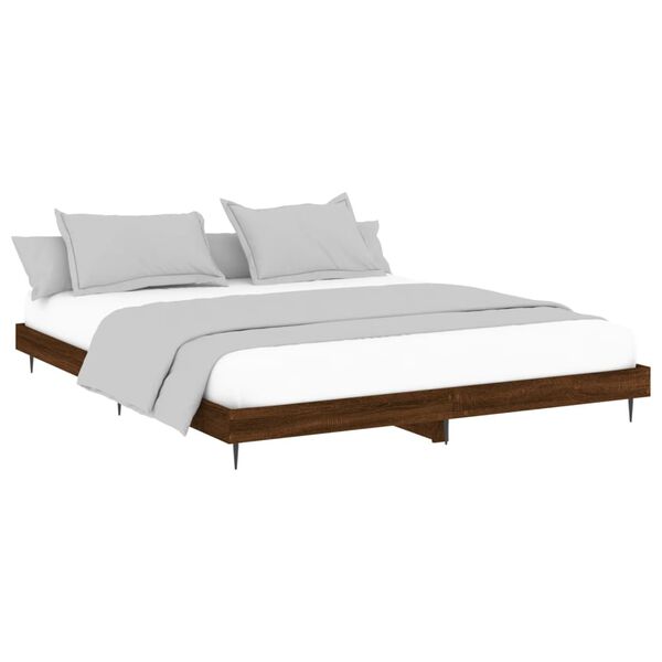 vidaXL Cadre de lit sans matelas ch&ecirc;ne marron 150x200 cm