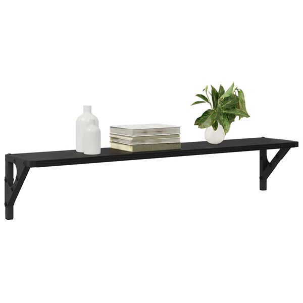 vidaXL &Eacute;tag&egrave;res Murales 2 pcs Ch&ecirc;ne noir 80 x 15 x 15,5 cm