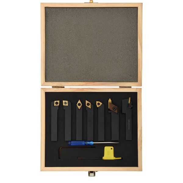 vidaXL Jeu d’outils de tournage indexables 12 pcs 12x12 mm 80 mm