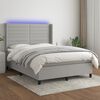 vidaXL Sommier &agrave; lattes de lit matelas LED Gris clair 140x190 cm Tissu