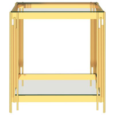 vidaXL Table basse Doré 55x55x55 cm Acier inoxydable et verre