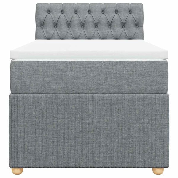 vidaXL Sommier à lattes de lit avec matelas Gris clair 100x200cm Tissu