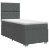 vidaXL Lit boxspring avec matelas Gris fonc&eacute; Simple Tissu
