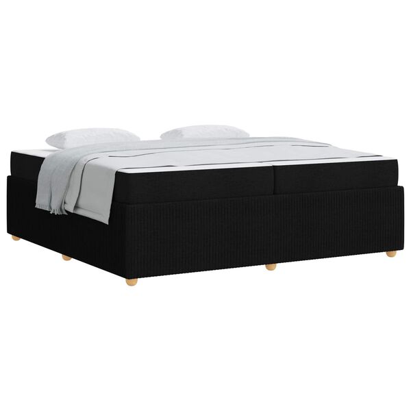 vidaXL Cadre de lit avec matelas Noir 200 x 200 cm tissu