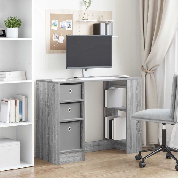 vidaXL Bureau Gris Sonoma 100 x 40 x 75 cm Bois d'ing&eacute;nierie