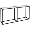 vidaXL Table console Marbre blanc 160x35x75,5 cm Verre tremp&eacute;