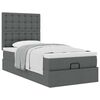 vidaXL Cadre de lit ottoman avec matelas gris foncé 90x190 cm tissu