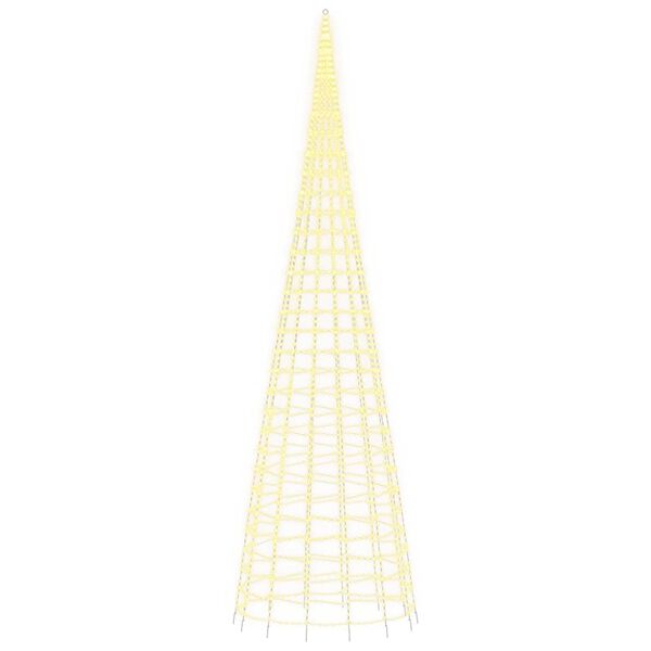 vidaXL Sapin de No&euml;l &agrave; LED sur m&acirc;t de drapeau 3000 LED blanc 800 cm